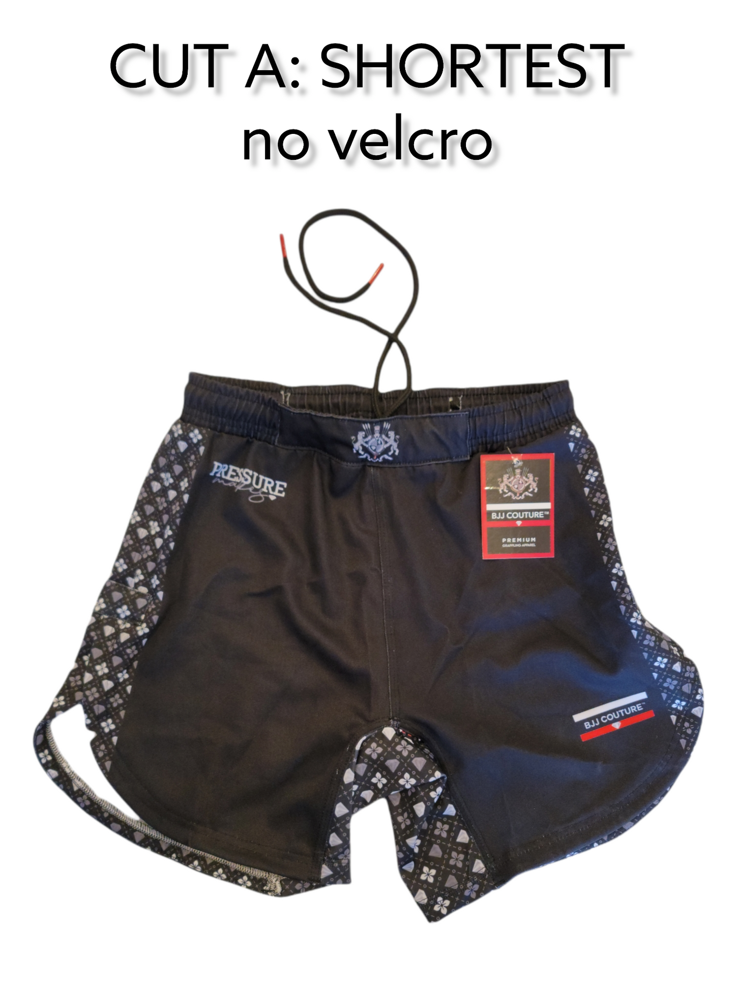 BJJ Couture Black Seamless Diamond Pattern Grappling Shorts