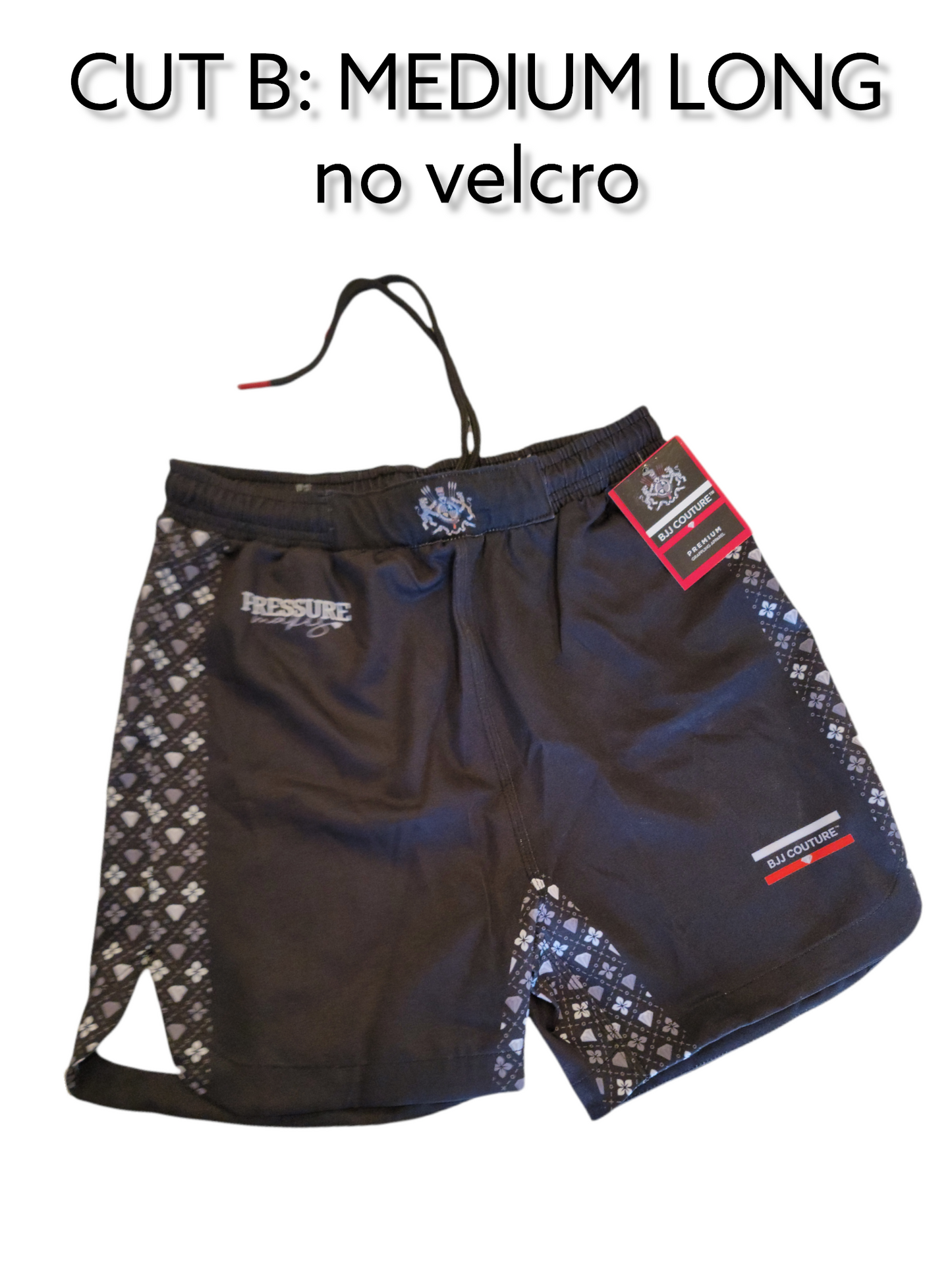 BJJ Couture Black Seamless Diamond Pattern Grappling Shorts