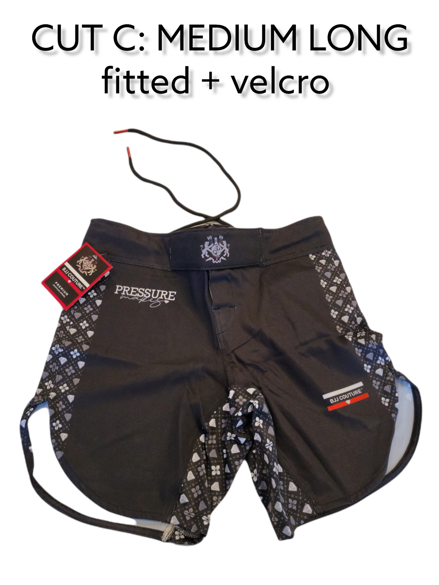 BJJ Couture Black Seamless Diamond Pattern Grappling Shorts