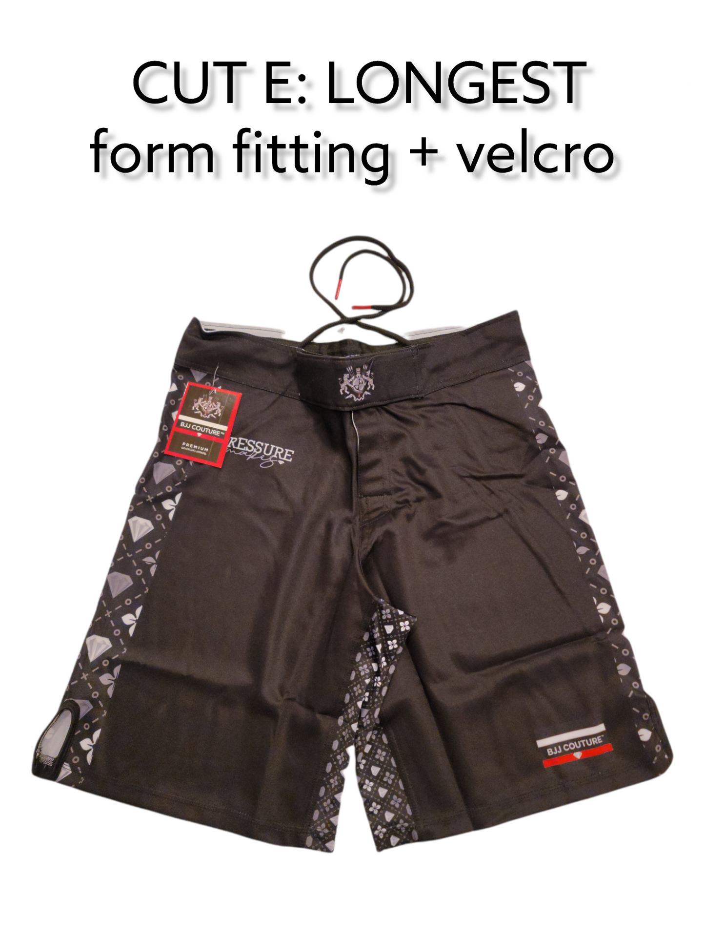 BJJ Couture Black Seamless Diamond Pattern Grappling Shorts