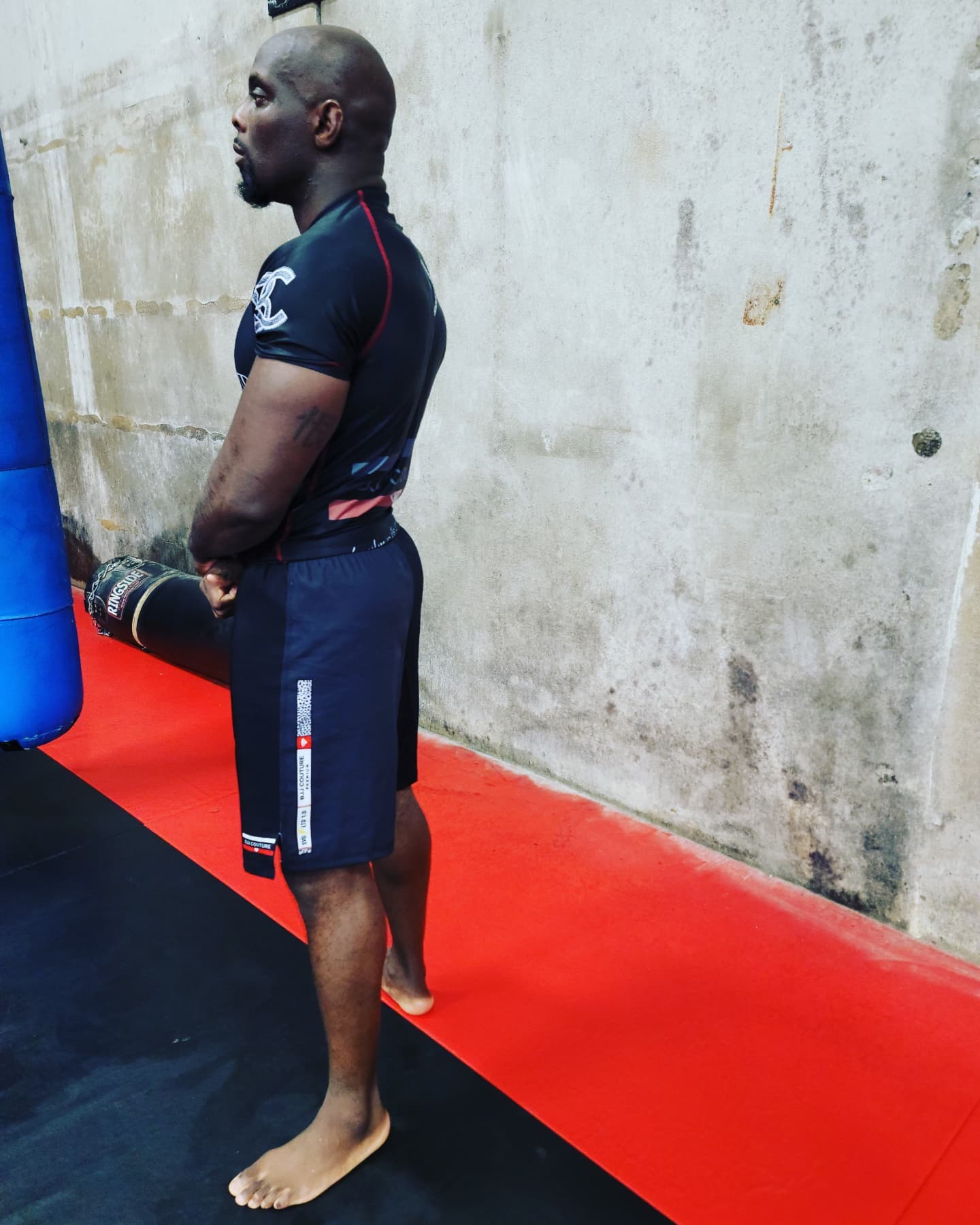 BJJ Couture Essentials Black Rashguard with Red Stitching