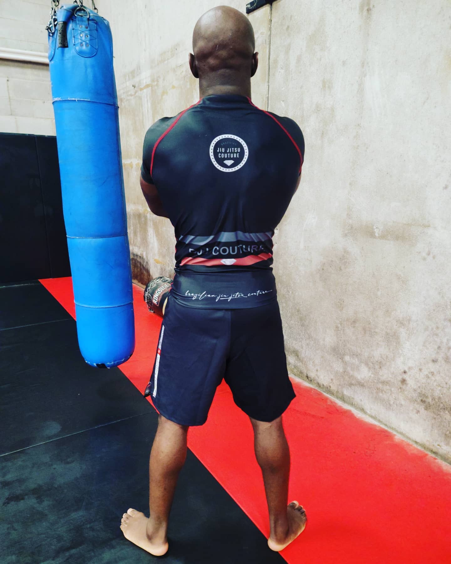 BJJ Couture Essentials Black Rashguard with Red Stitching