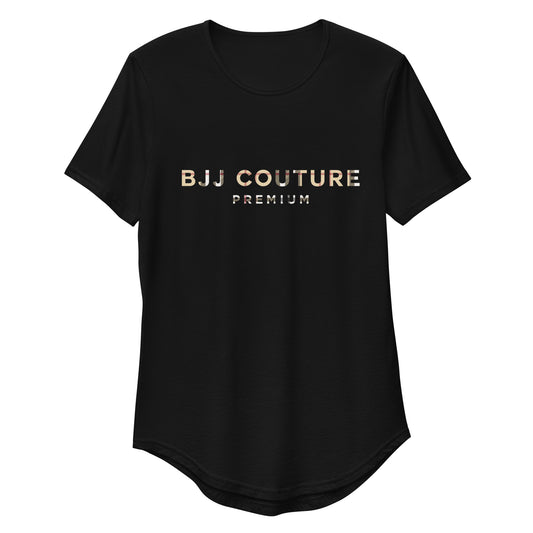 BJJ Couture Tartan Unixex Black & Tan Premium Curved Hem T-Shirt