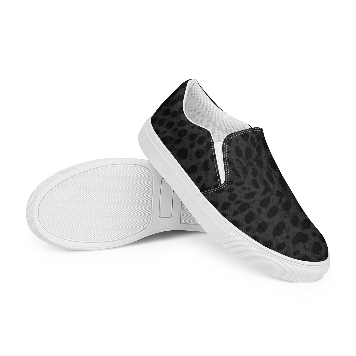 BJJ Couture Black Leopard Men’s slip-on canvas shoes