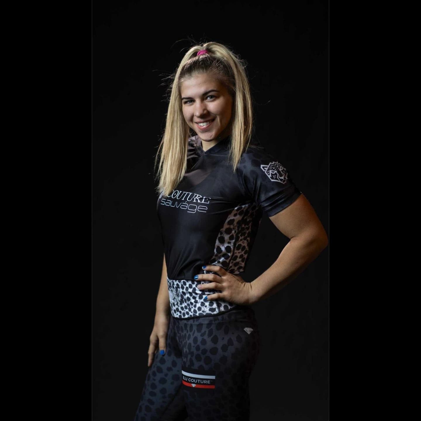 BJJ Couture Leopard Print Spats Grey & Black