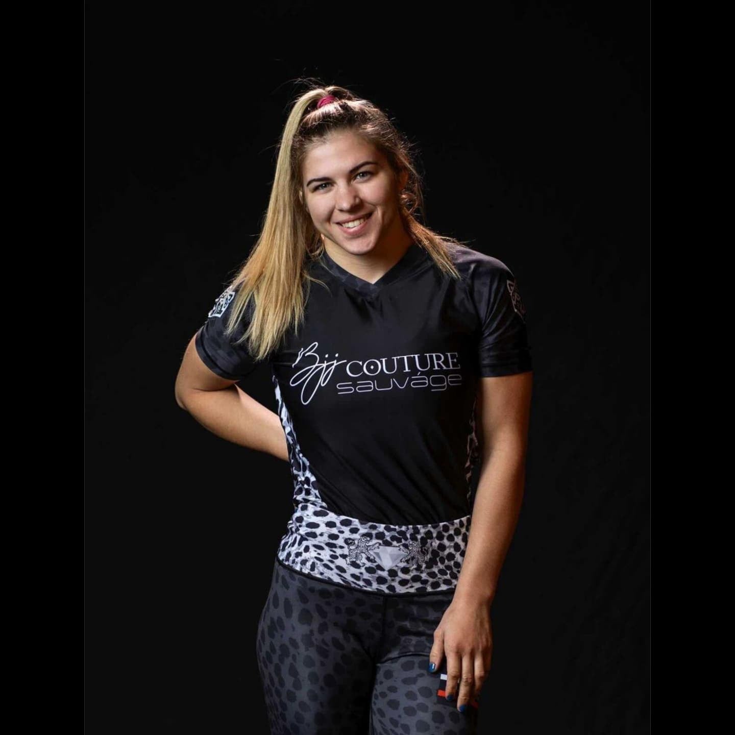 BJJ Couture Leopard Print Spats Grey & Black