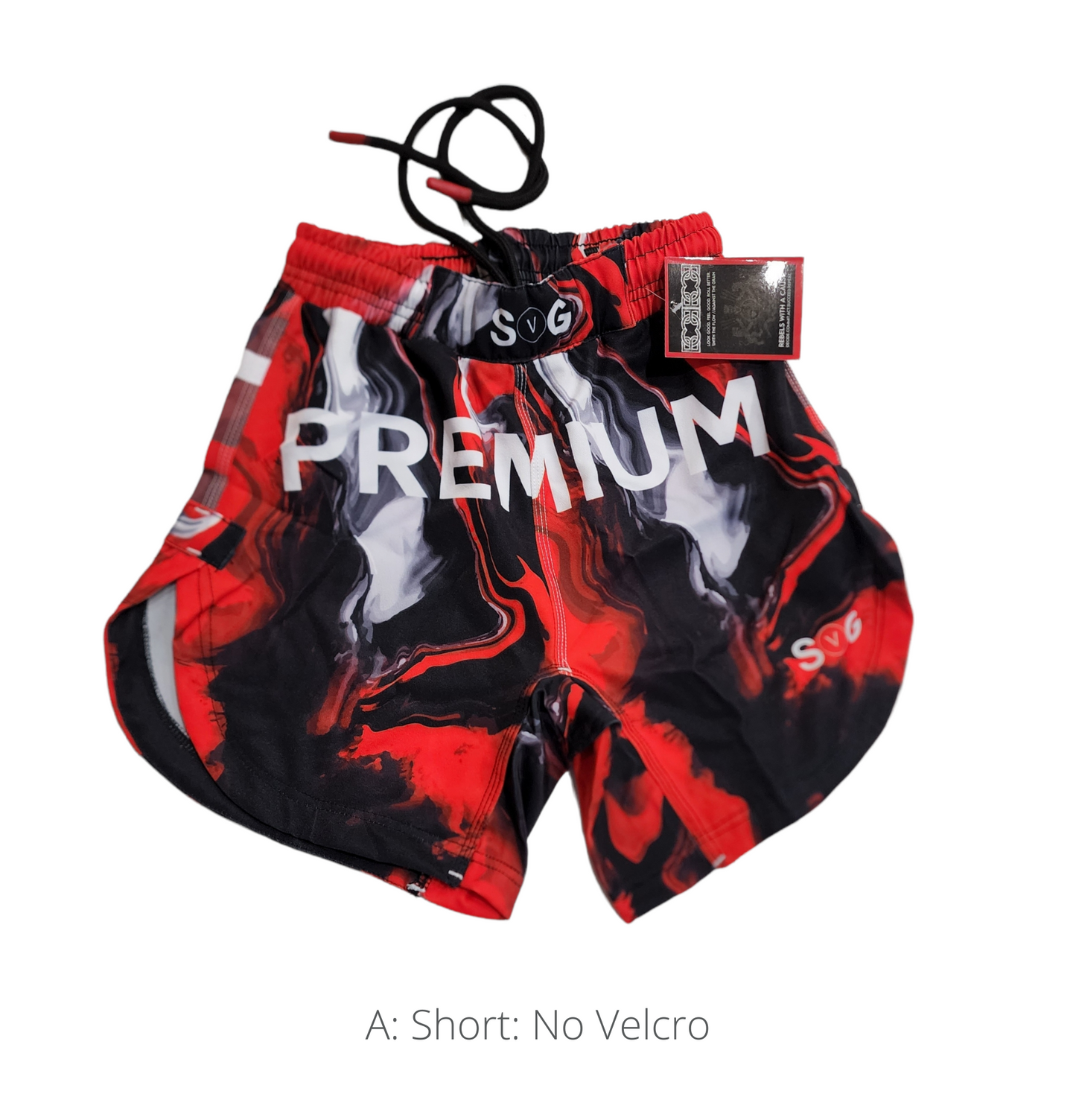 Seamless Red and Black Lava Marble Grappling Shorts
