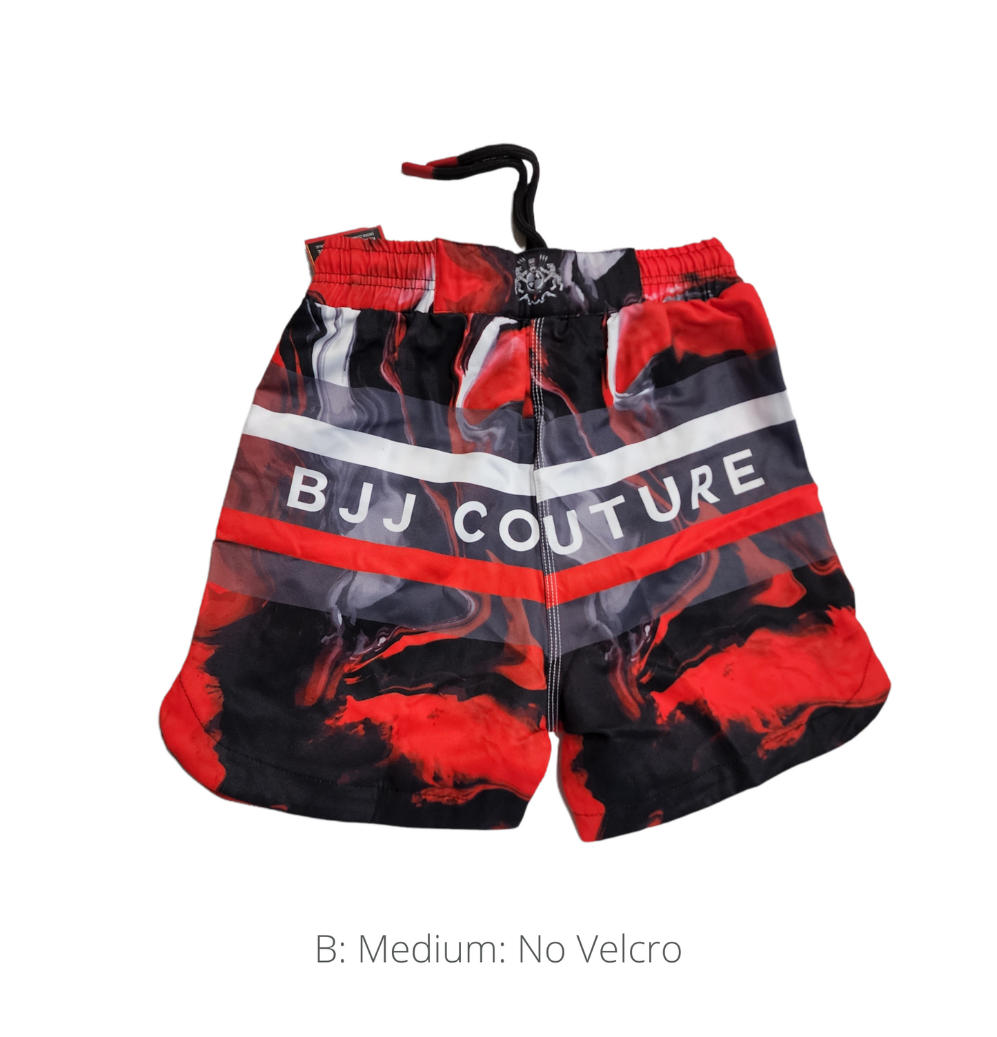 Seamless Red and Black Lava Marble Grappling Shorts