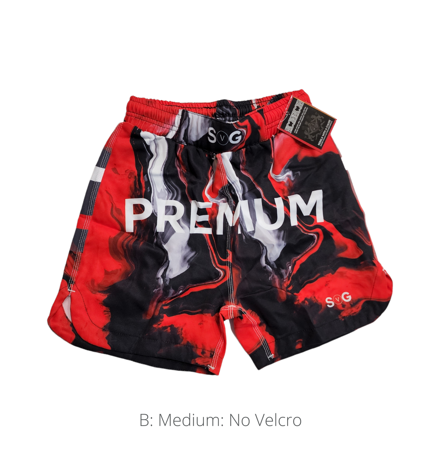 Seamless Red and Black Lava Marble Grappling Shorts