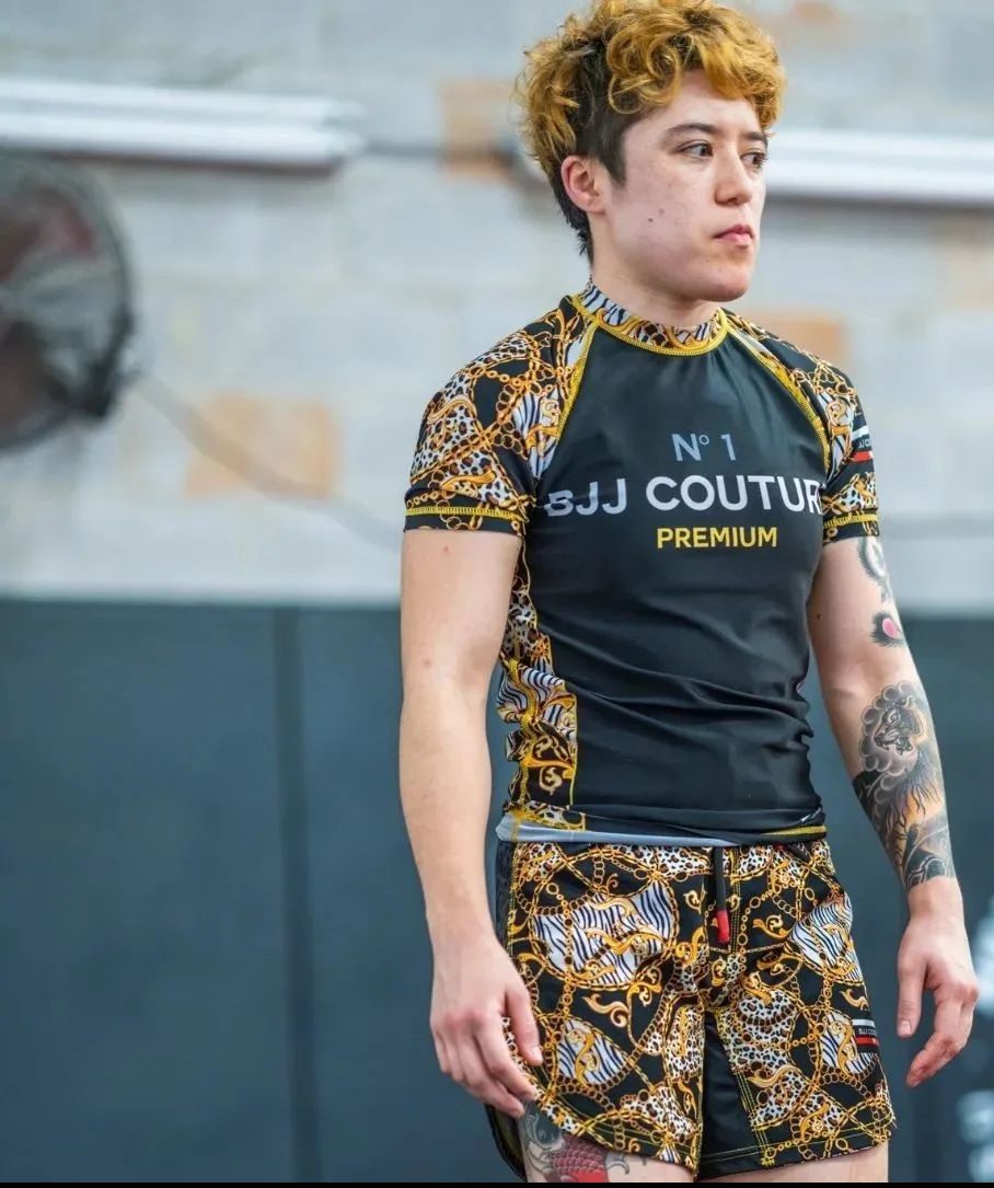 BJJ Couture Black and Gold Leopard Chains Rashguard