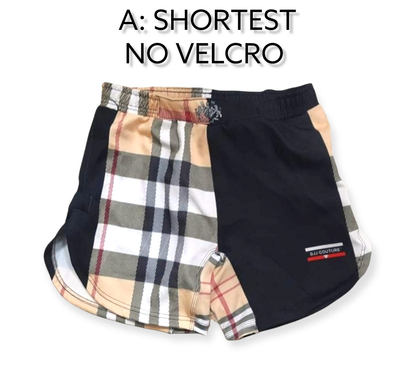 BJJ Couture Tartan Black and Tan Grappling Shorts