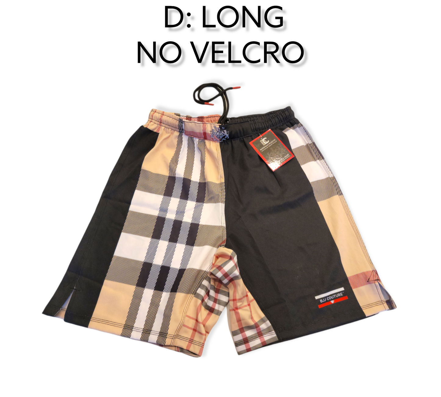 BJJ Couture Tartan Black and Tan Grappling Shorts