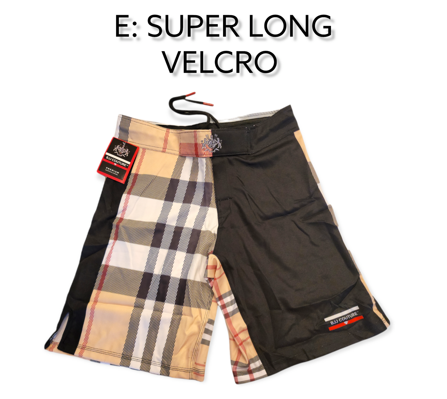 BJJ Couture Tartan Black and Tan Grappling Shorts