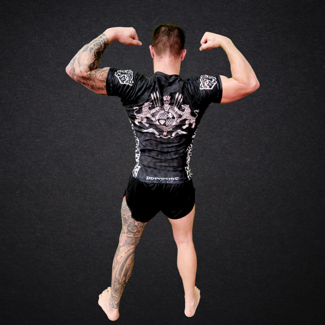 BJJ Couture Leopard Print Black & Grey Rashguard
