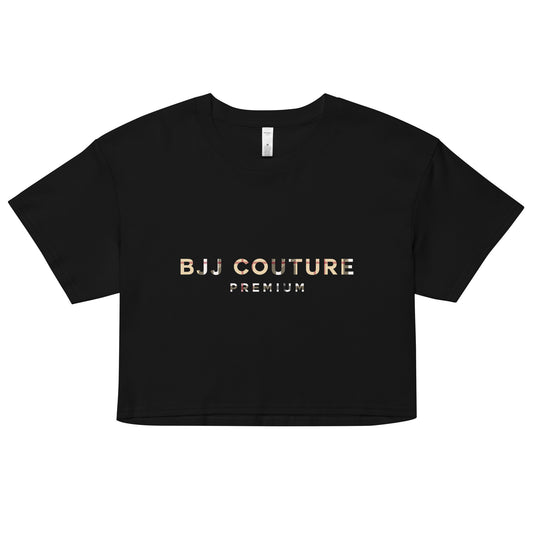 BJJ Couture Premium Tartan Black & Tan Women’s crop top