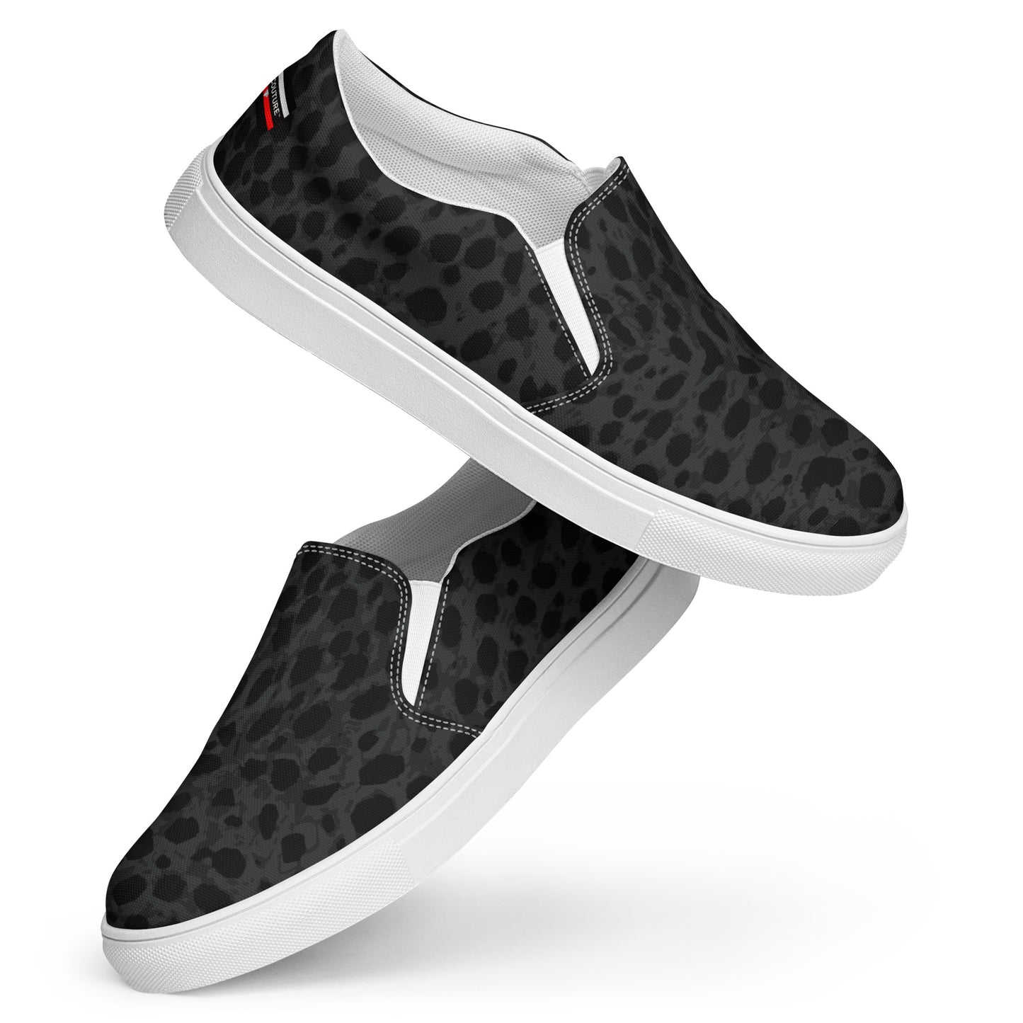 BJJ Couture Black Leopard Women’s slip-on canvas shoes