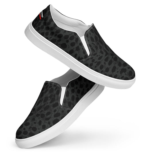 BJJ Couture Black Leopard Women’s slip-on canvas shoes