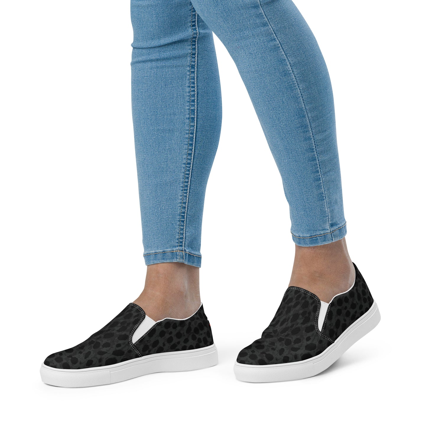 BJJ Couture Black Leopard Women’s slip-on canvas shoes