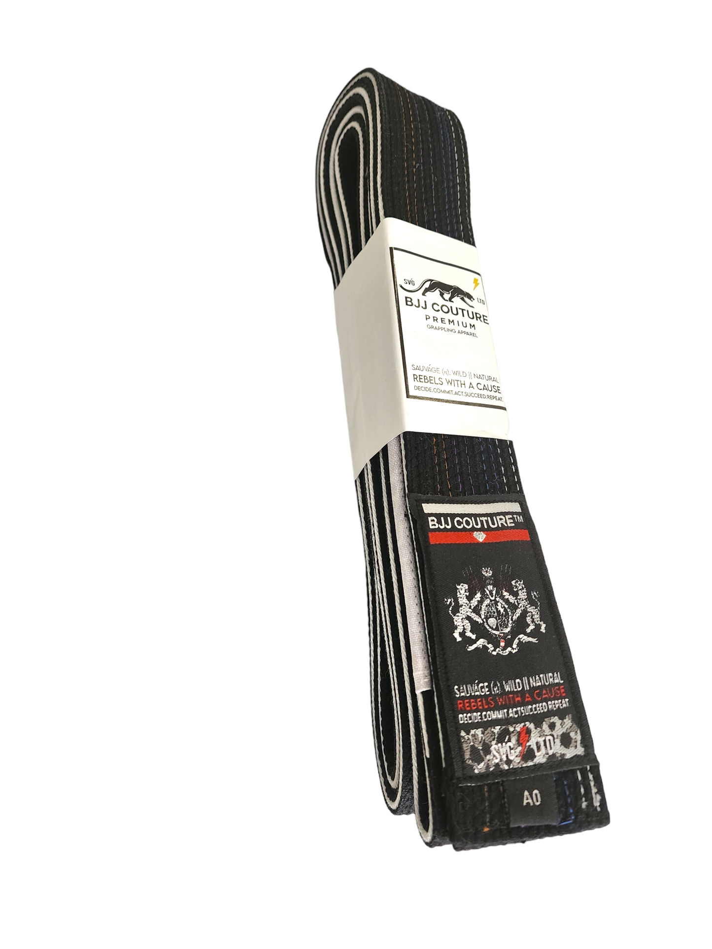 BJJ Couture Black Belt with Contrast Stitching and White Piping - Competitor Series - Xiketic