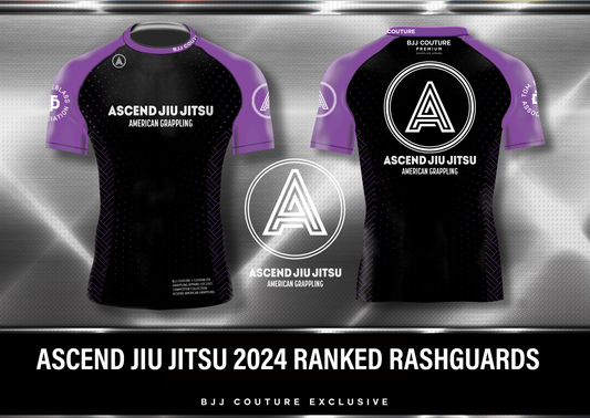 Pre-Order: Ascend Jiu Jitsu Ranked Rashguard - Purple and Black