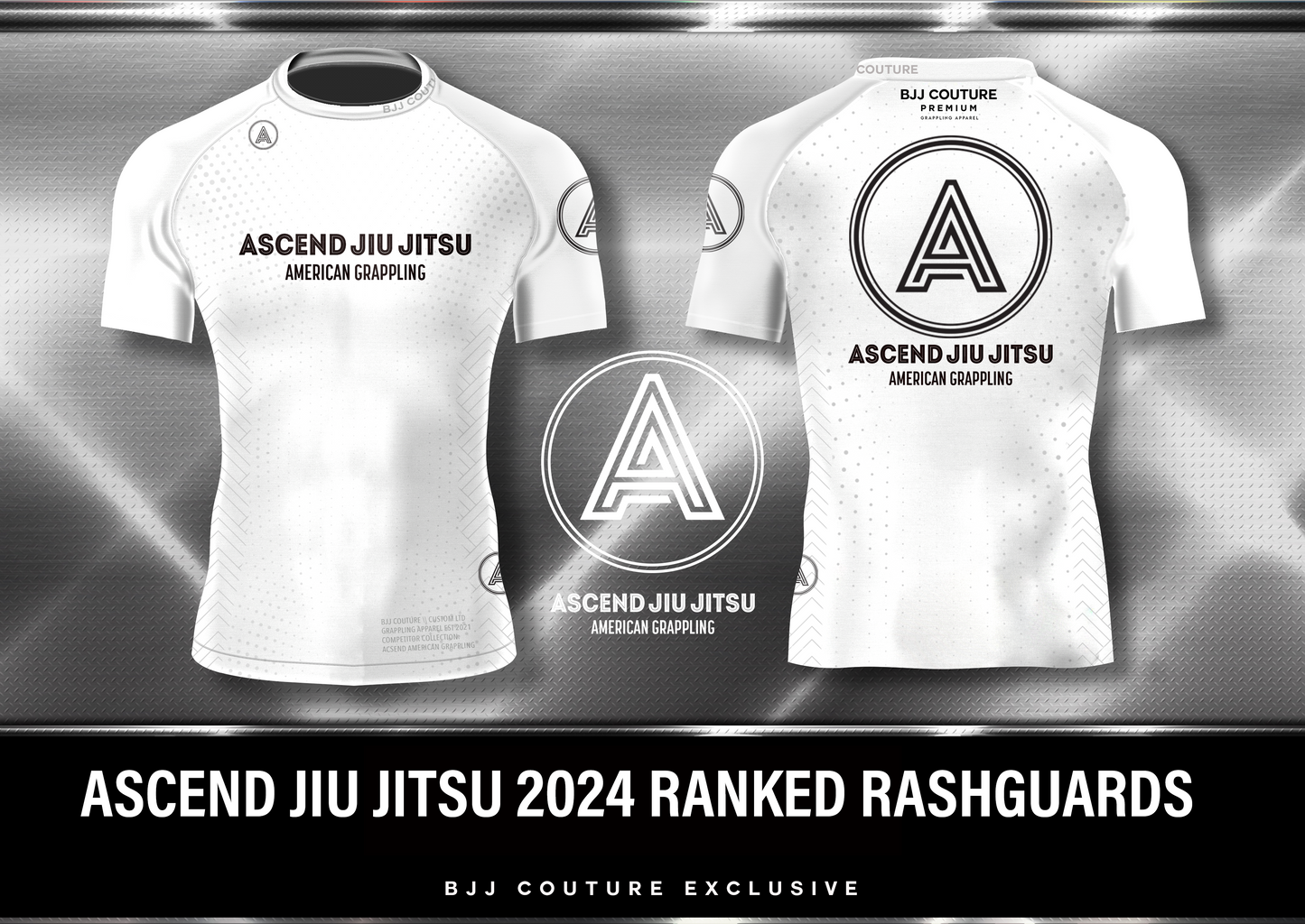 Ascend Jiu Jitsu Ranked Rashguard - White