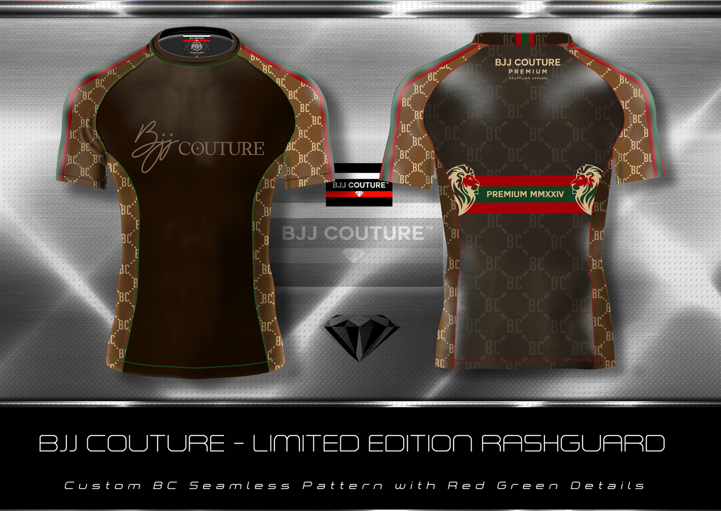 PRE-ORDER: BJJ Couture Brown and Tan Rashguard with Contrast Details