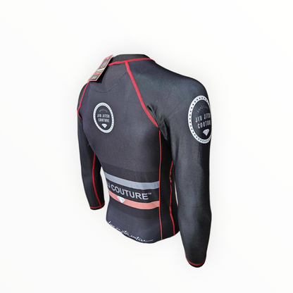 BJJ Couture Essentials Black Rashguard with Red Stitching