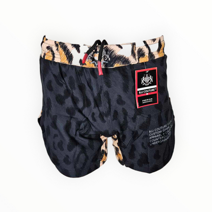 BJJ Couture Leopard Print Black & Brown Grappling Shorts
