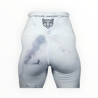 BJJ Couture Women's Compression Grappling Spats - White Carrara Marble