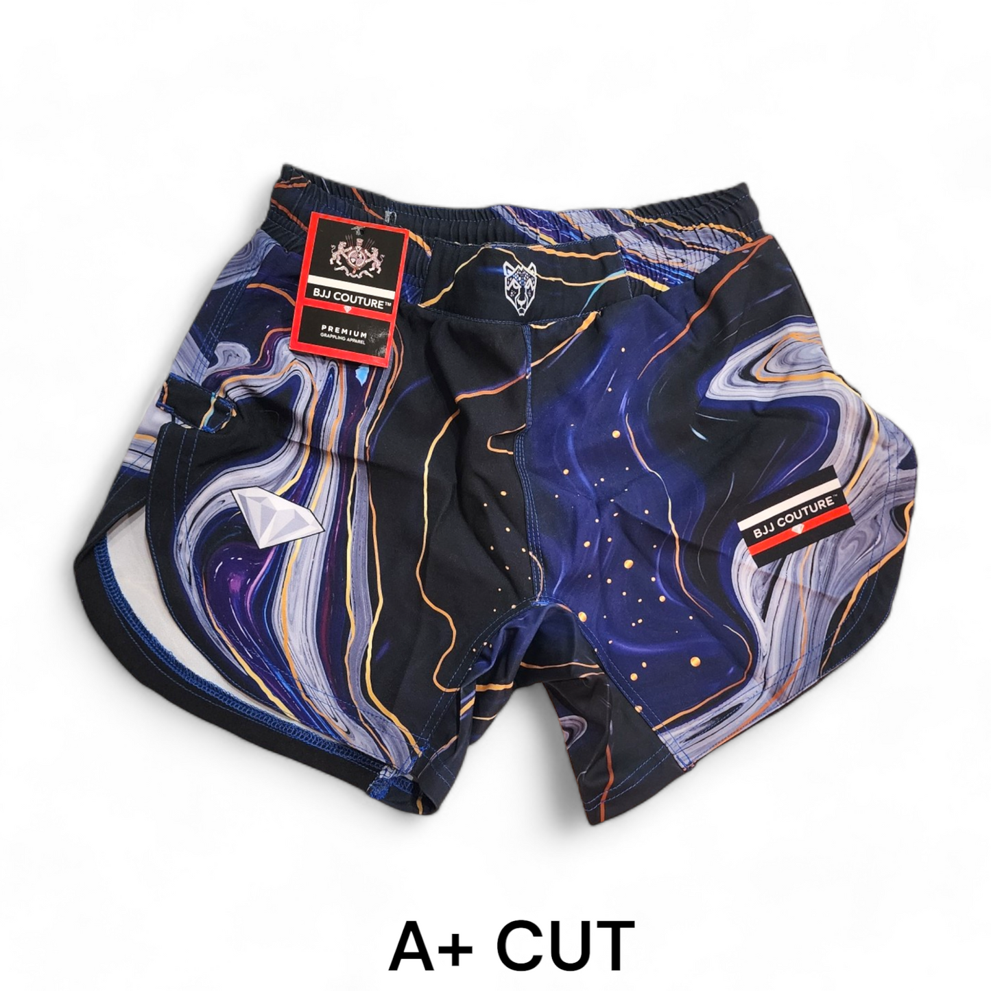 BJJ Couture Dark Blue and Purple Marble Grappling Shorts