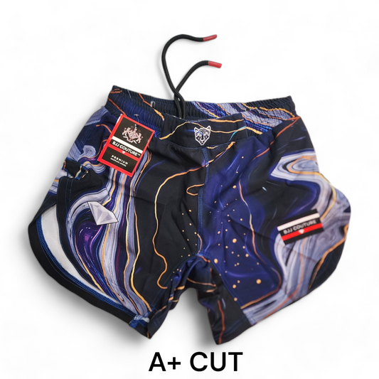BJJ Couture Dark Blue and Purple Marble Grappling Shorts
