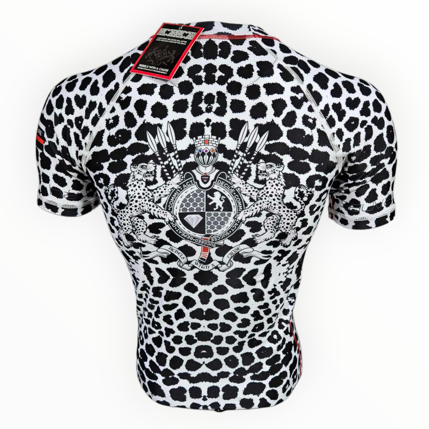BJJ Couture Seamless White and Black Leopard Pattern Rashguard