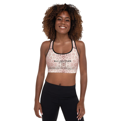 BJJ Couture Premium Rose Gold Leopard Padded Sports Bra