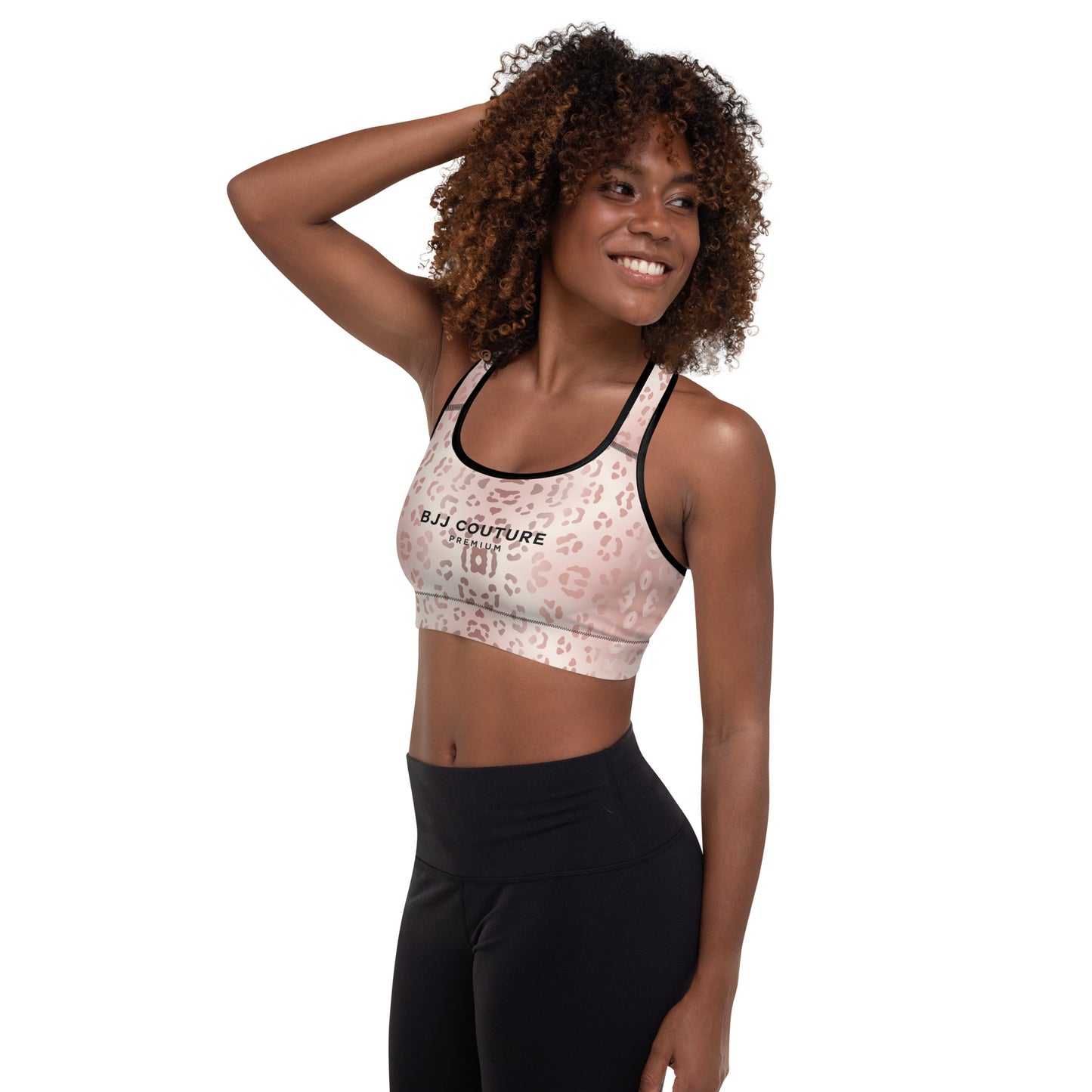 BJJ Couture Premium Rose Gold Leopard Padded Sports Bra