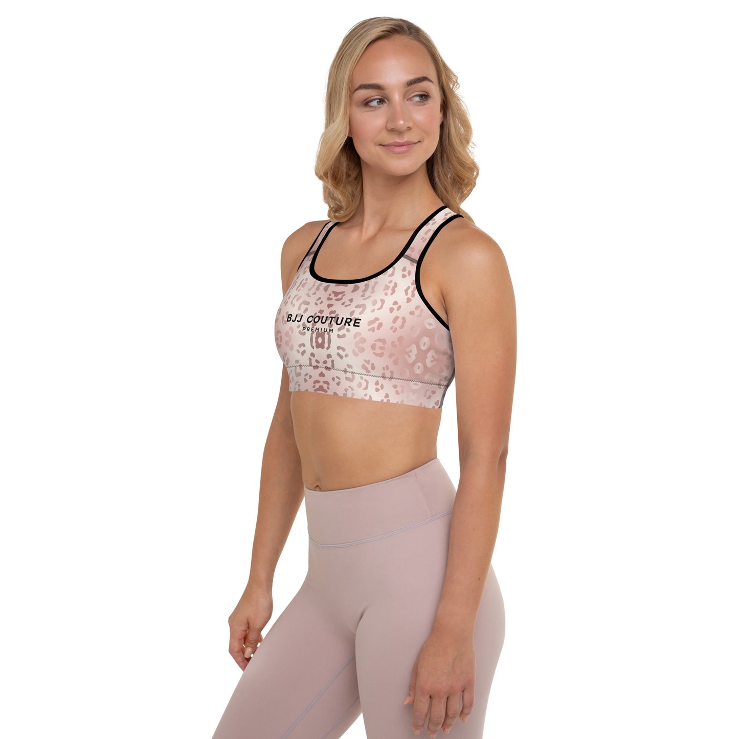 BJJ Couture Premium Rose Gold Leopard Padded Sports Bra