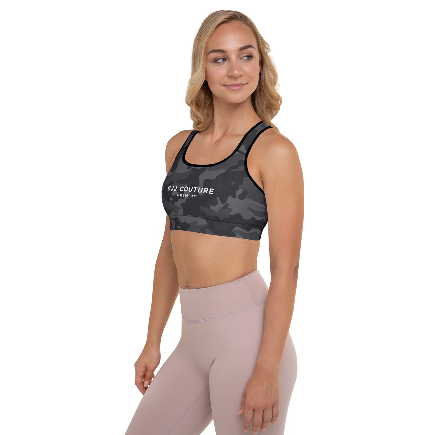 BJJ Couture Black Camouflage Padded Sports Bra