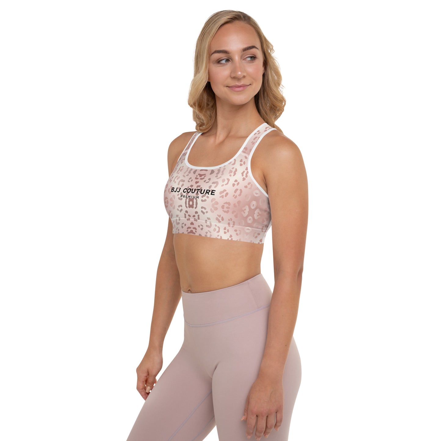 BJJ Couture Premium Rose Gold Leopard Padded Sports Bra