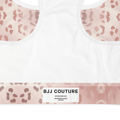 BJJ Couture Premium Rose Gold Leopard Padded Sports Bra