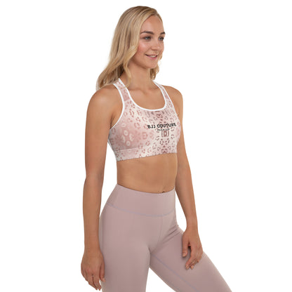 BJJ Couture Premium Rose Gold Leopard Padded Sports Bra