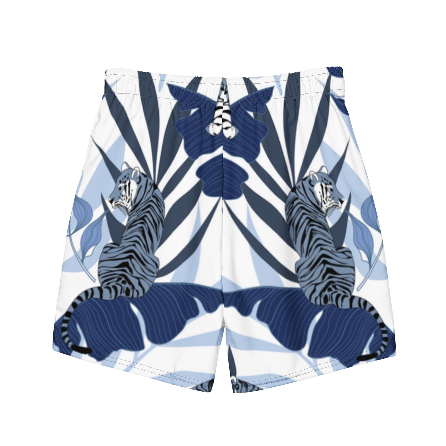 BJJ Couture Premium Aqua Tiger Jungle Print Men's swim trunks