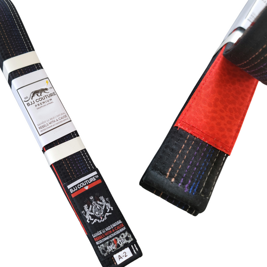 BJJ Couture Custom Black Belt with Contrast Stitch - Obsidian
