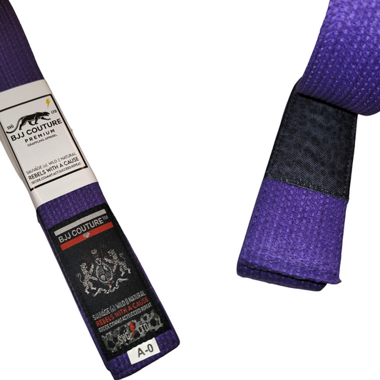 BJJ Couture Custom Purple Belt - Deluxe 12 Stitch - Indigo