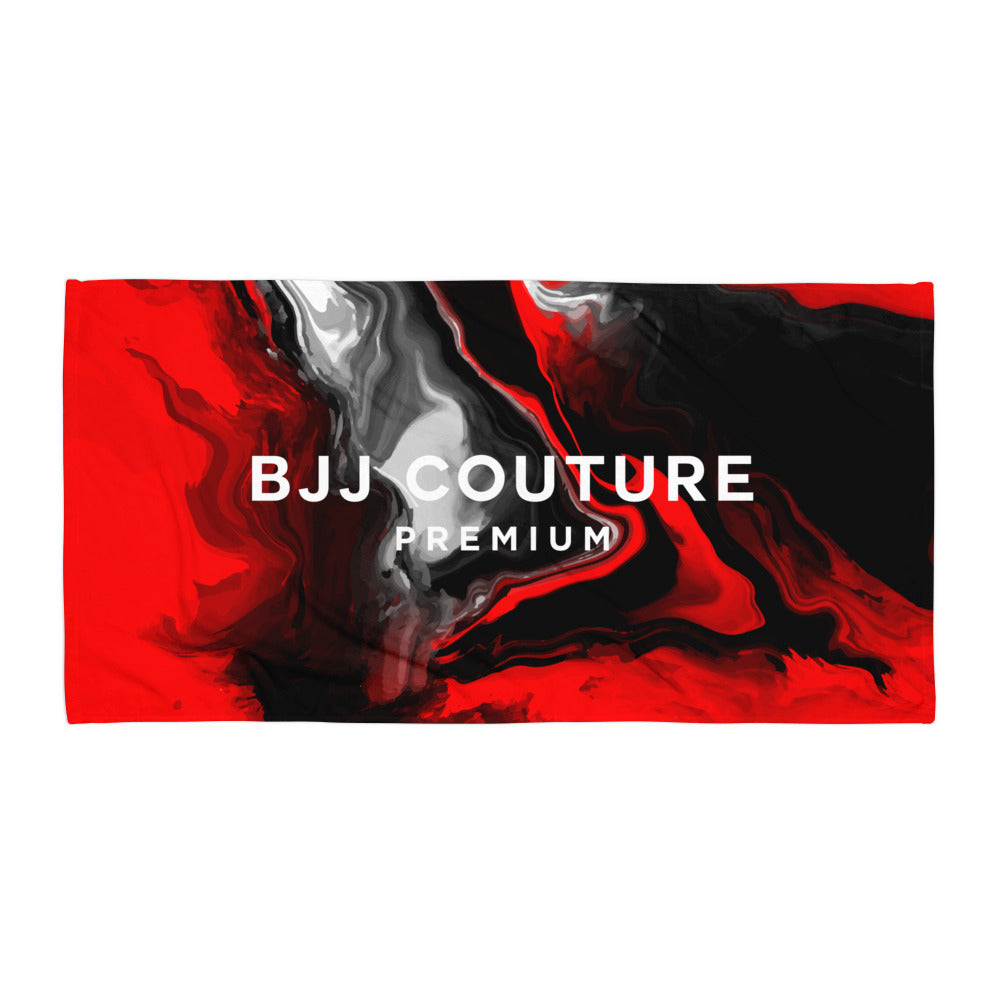 BJJ Couture Red Black Marble After Training & Beach Towel