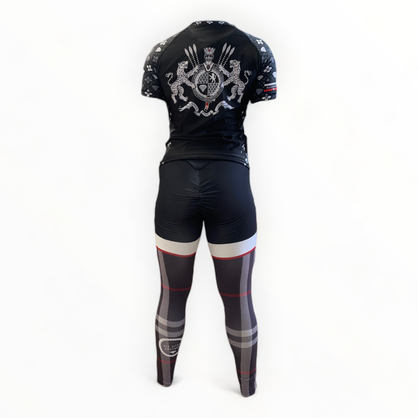 BJJ Couture Tartan Black and Red Spats