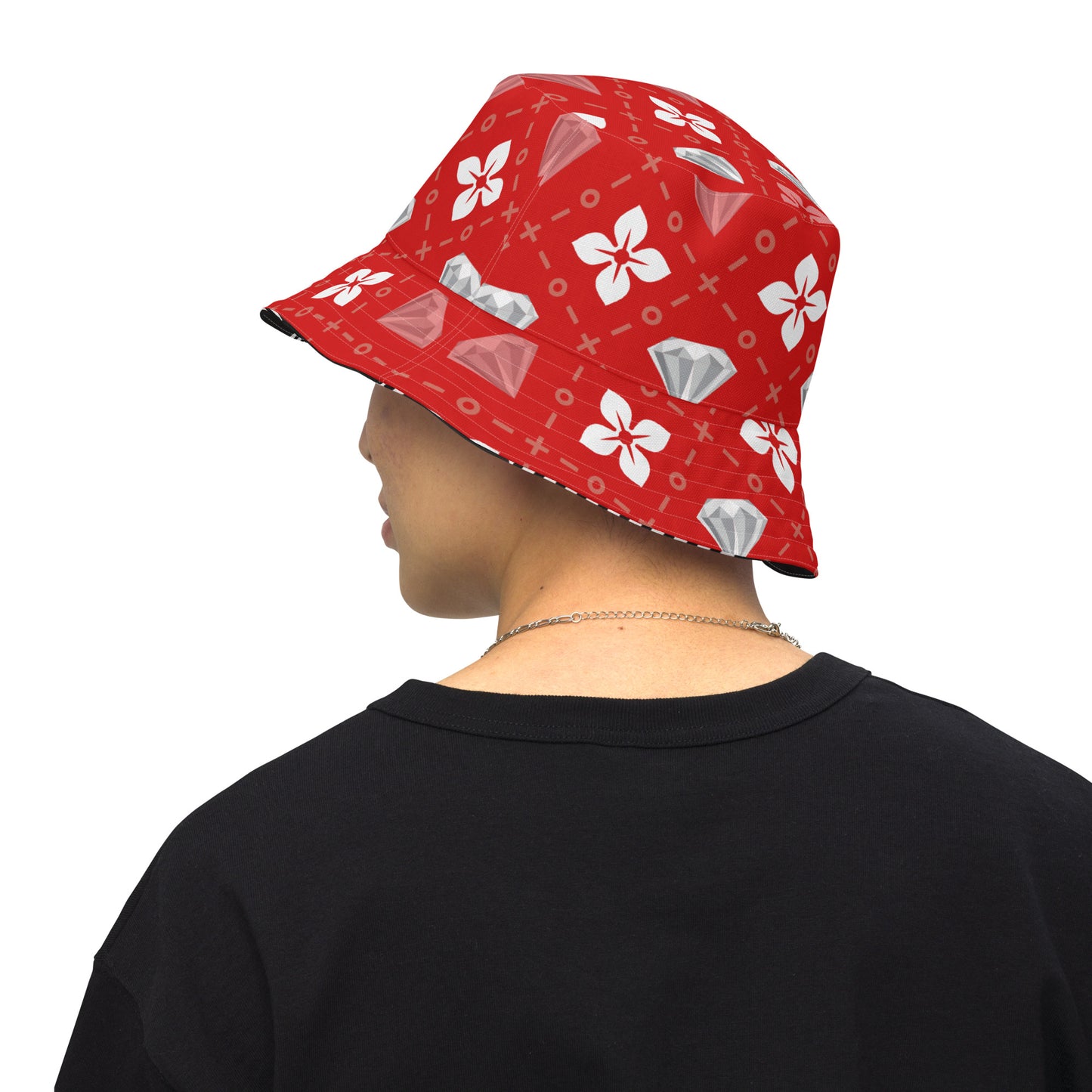 BJJ Couture Reversible bucket hat - seamless red diamond X tartan black & tan