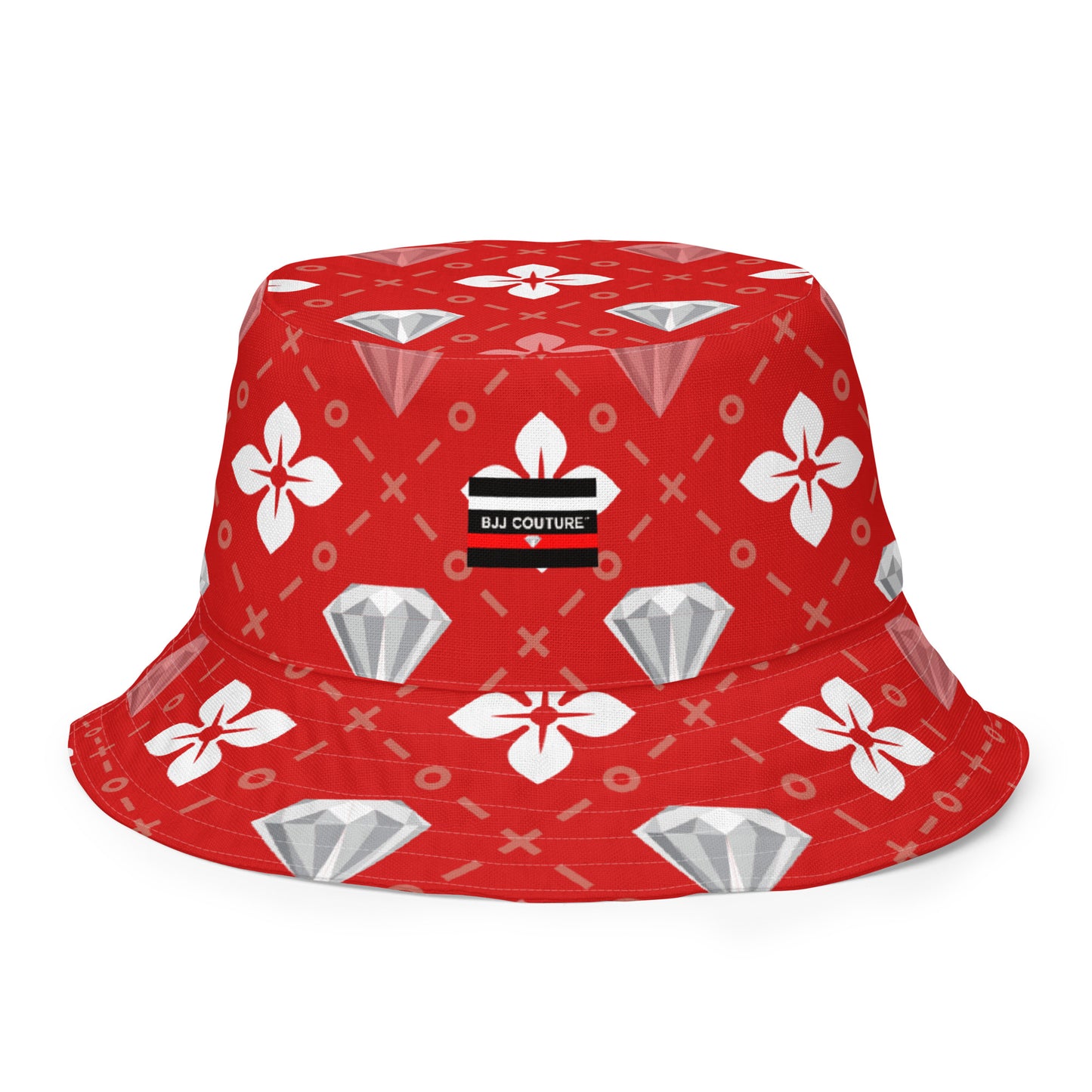 BJJ Couture Reversible bucket hat - seamless red diamond X tartan black & tan