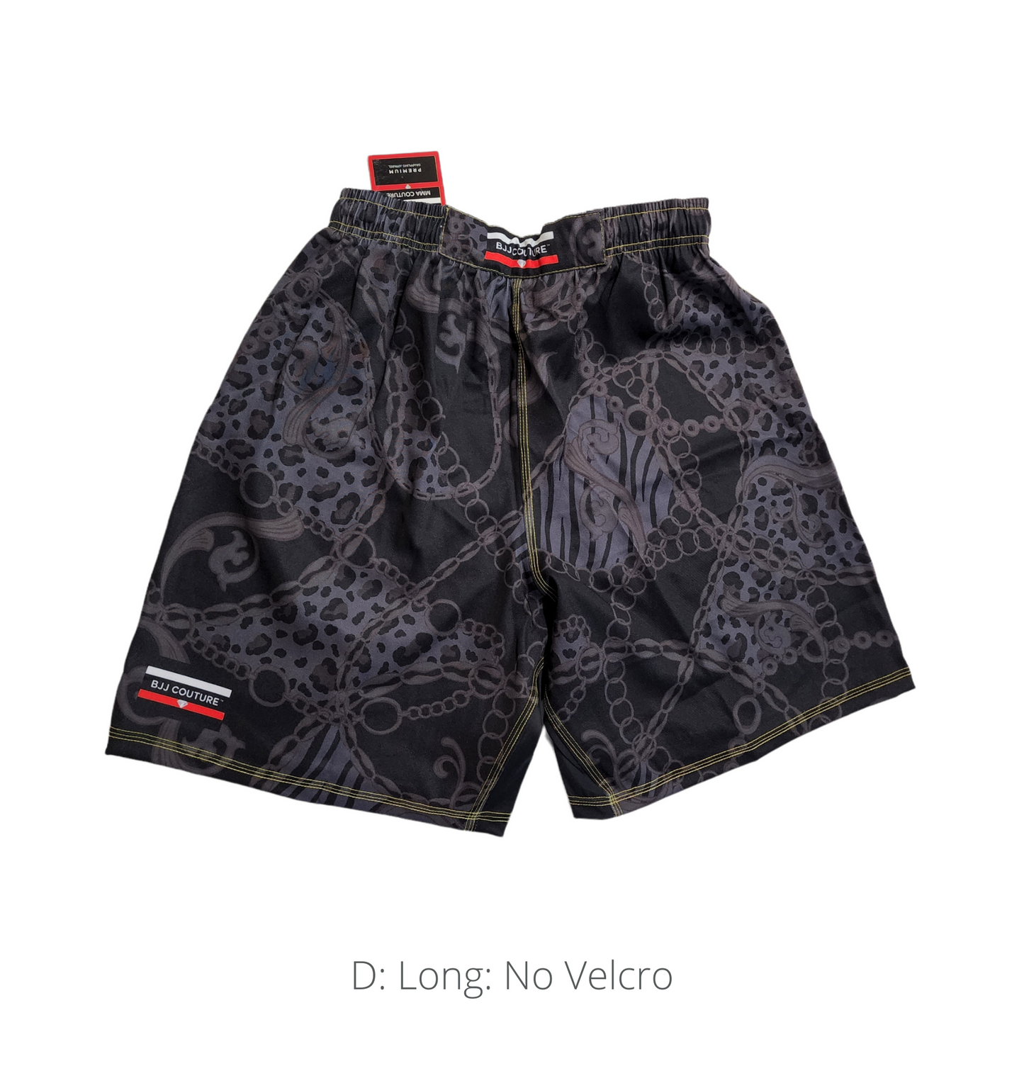 BJJ Couture Black and Gold Leopard Chain Grappling Shorts