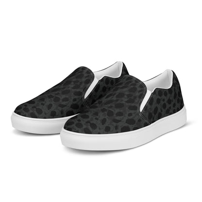 BJJ Couture Black Leopard Men’s slip-on canvas shoes