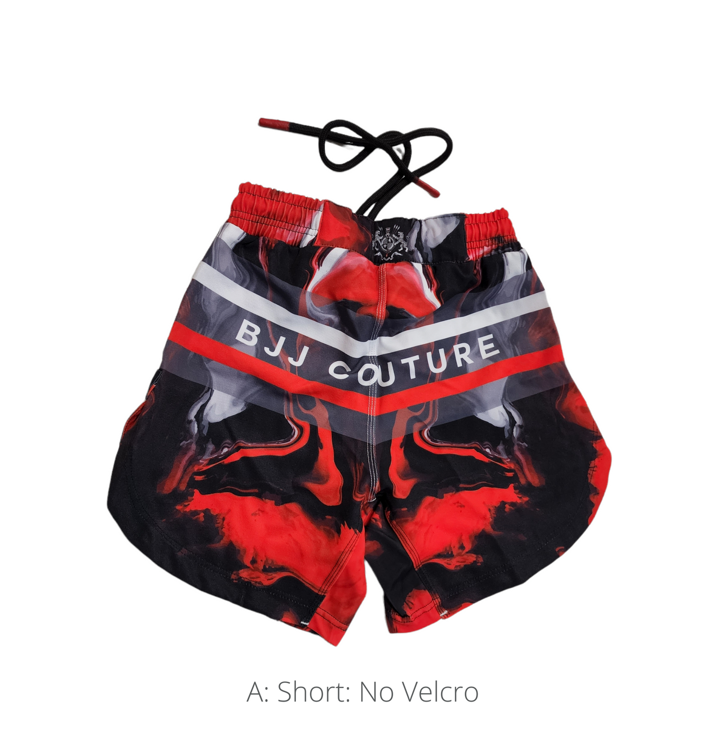 Seamless Red and Black Lava Marble Grappling Shorts