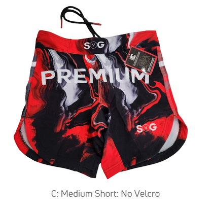 Seamless Red and Black Lava Marble Grappling Shorts